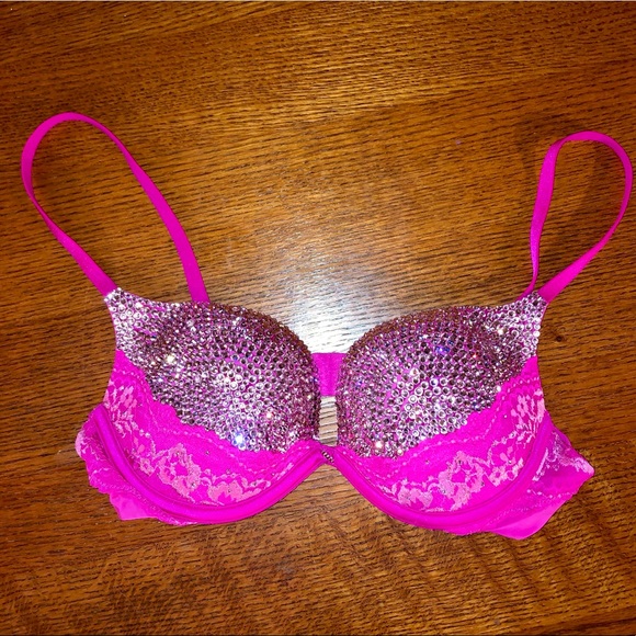 💖LIKE NEW VICTORIA SECRET CUSTOM BLING SPARKLE RHINESTONE PUSHUP PADDING 34B - Picture 10 of 10